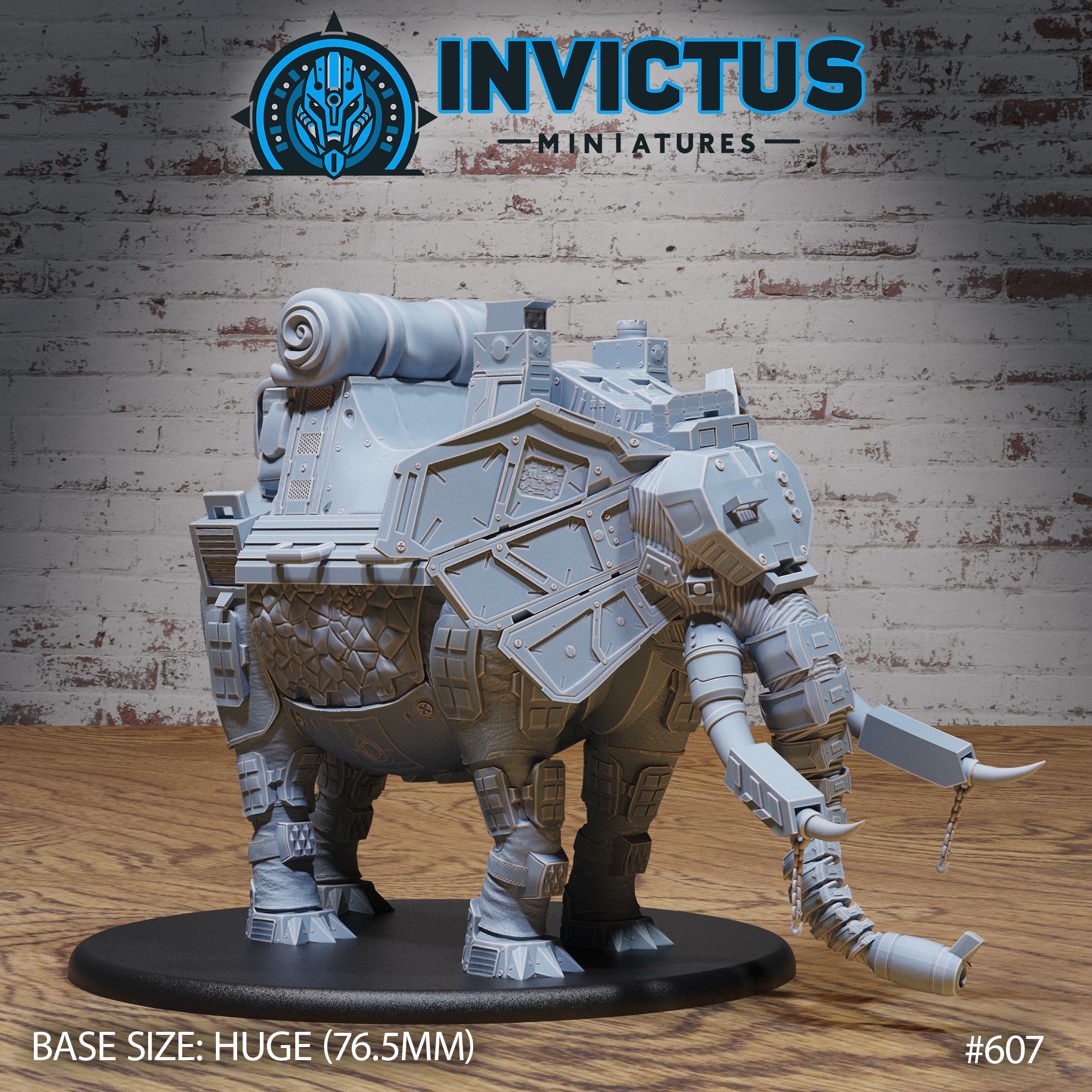 Borg Elephant / Tusked Battle Machine / Mecha Steel Construct / Cyber Mammalia / Steampunk Infantry Monster / Invasion Beast Army / Cyberpunk Steam Technology / Sci-Fi Encounter
